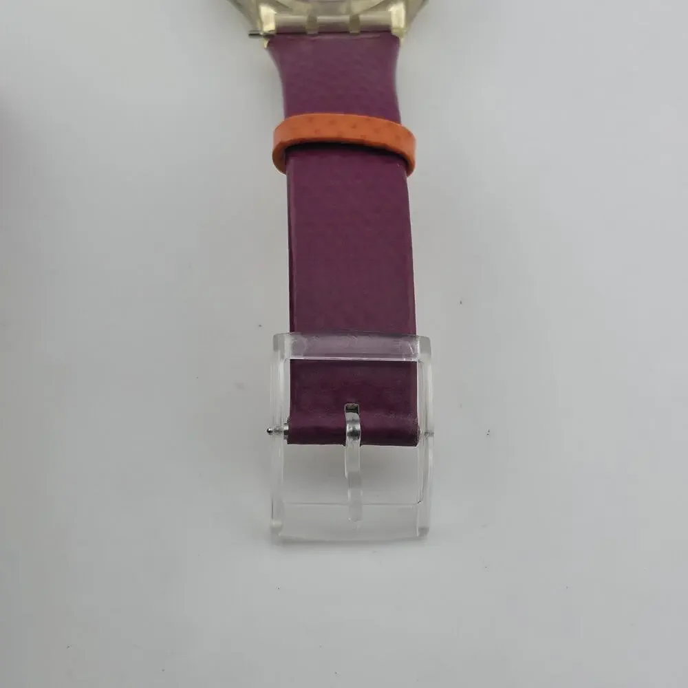 Swatch Watch Croissant Chaud GE 700 2002 Working Leather Band New Battery